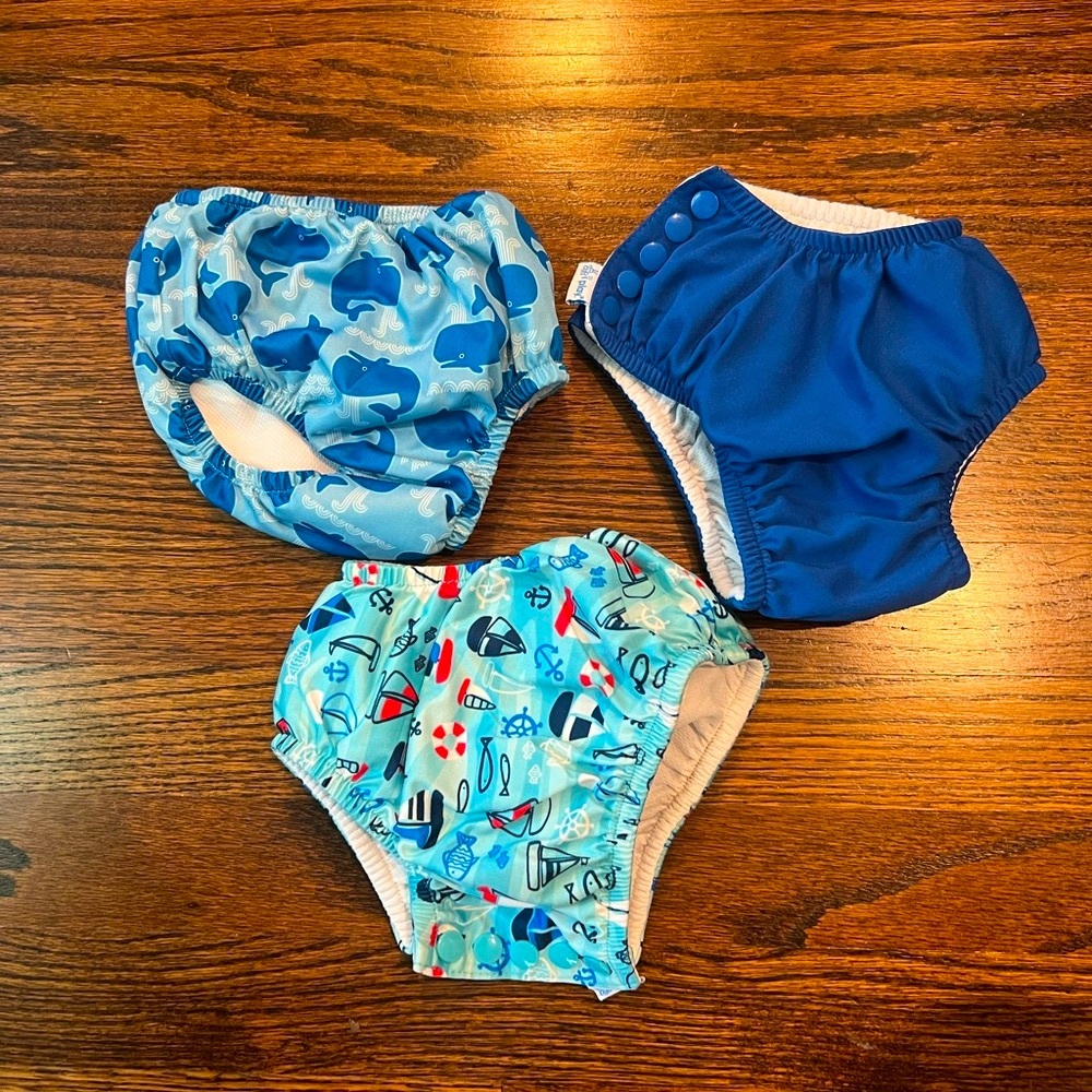 Bundle of i play. Blue Diaper Covers with Nautical Patterns